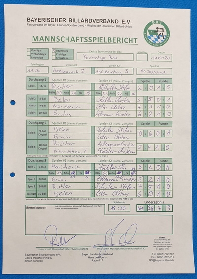 7:3 Herzogenaurach 3 : Bamberg 3